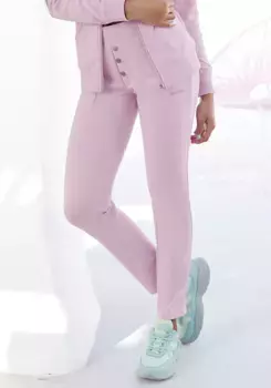Брюки для отдыха KangaROOS, с декоративными пуговицами, костюм для отдыха, розовый