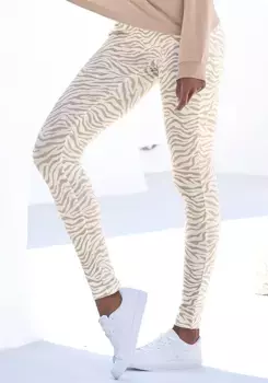 Брюки для сна LASCANA, мягкие, эластичные, цвет Ecru-Nougat