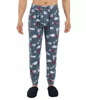 Брюки для сна с узором SAXX DropTemp Smokin' Hot, синий