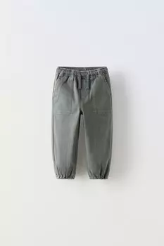 Брюки для спорта из эластичной ткани ZARA, синий/серый
