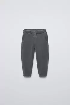 Брюки для спорта из флиса ZARA, антрацитово-серый