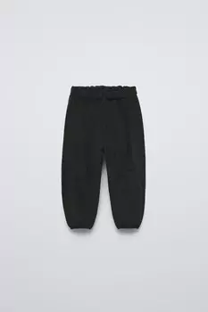 Брюки для спорта из флиса ZARA, черный