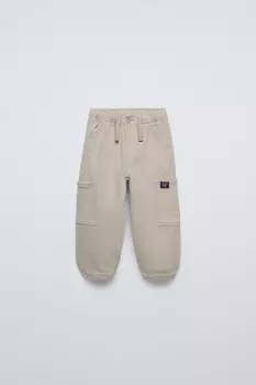 Брюки для спорта из твила карго ZARA, цвет ice
