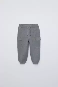 Брюки для спорта карго ZARA, средне-серый