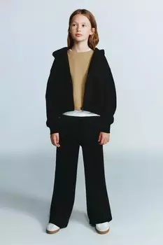 Брюки для спорта со швами ZARA, черный