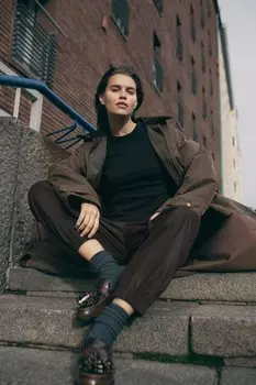 Брюки для спорта ZARA, коричневый