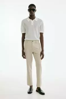 Брюки до щиколотки облегающего кроя H&M, бежевый