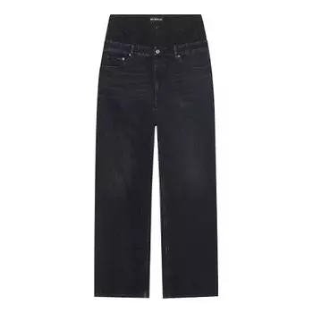 Брюки double waistband pants 'black' Balenciaga, черный