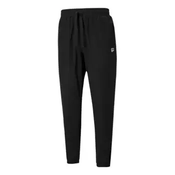 Брюки downtown small logo pants 'black white' Puma, черный