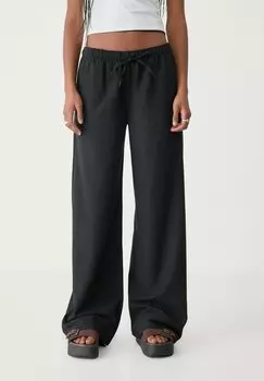 Брюки DRAWSTRING Stradivarius, черный