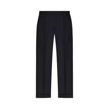 Брюки Dries Van Noten Cropped Leg With Cuff Mid Rise Pant Navy, синий