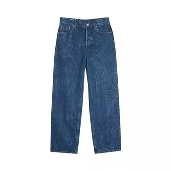 Брюки Dries Van Noten Loose Fit Straight Leg Denim Pants, синий