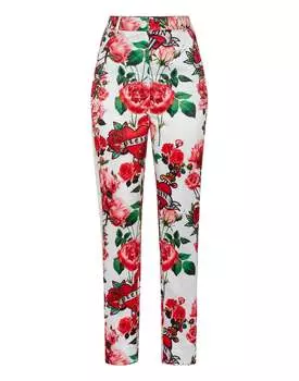 Брюки Duchesse Super High Waist Love PHILIPP PLEIN, белый/мультиколор