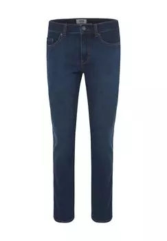 Брюки джинсовые, с поворотными карманами, однотонные, мужские Globetrotter, синий