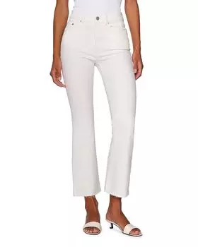 Брюки джинсовые укороченные зауженные к низу Bridget Bootcut High Rise Instasculpt белого цвета DL1961, белый