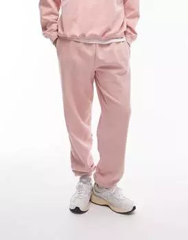 Брюки-джогеры Topman Vintage Wash Oversized, светло-розовый