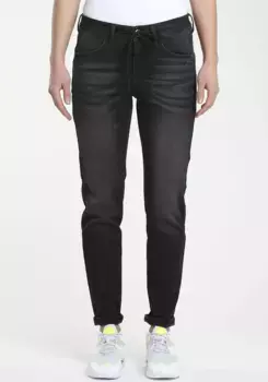 Брюки-джогг GANG "94JOLINE JOGG", с ремешком в тон, черный