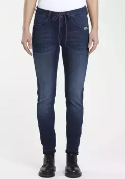 Брюки-джогг GANG "94JOLINE JOGG", с ремешком в тон, синий