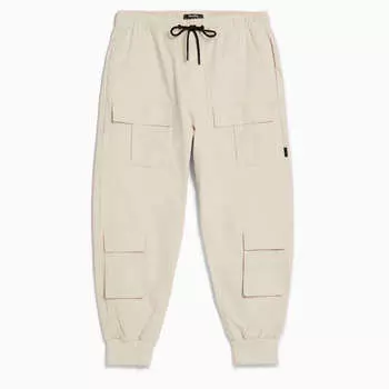 Брюки-джоггеры Bershka Technical Multi-cargo, бежевый