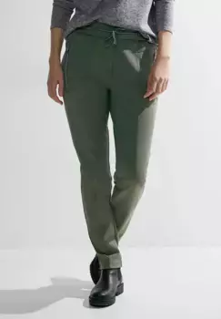 Брюки-джоггеры Cecil, эластичный пояс с кулиской, хаки