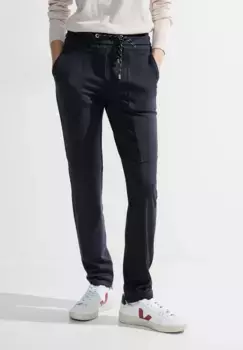 Брюки-джоггеры Cecil, эластичный пояс с кулиской, синий