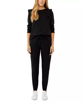 Брюки-джоггеры для беременных с минеральной стиркой Splendid, черный