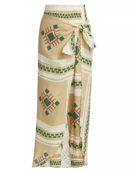 Брюки-джоггеры Incaica Overskirt из льна Johanna Ortiz, зеленый