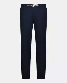 Брюки-джоггеры из эластичного хлопка с открытой талией и деревенским стилем Easy Wear, тёмно-синий