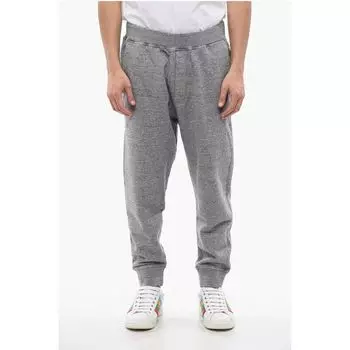 Брюки-джоггеры из меланжевого хлопка с начесом Dsquared2, Gray