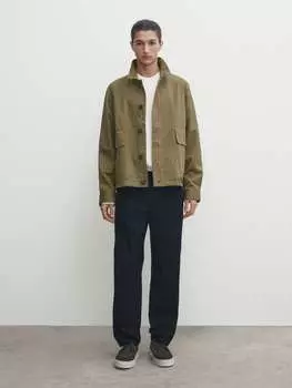 Брюки-джоггеры из поплина Massimo Dutti, синий