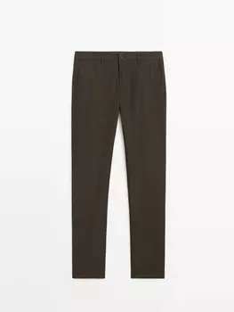 Брюки-Джоггеры из поплина Massimo Dutti, зеленый