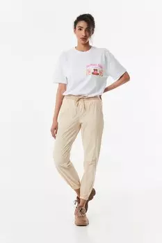 Брюки-джоггеры с эластичной резинкой на талии и штанинах Fullamoda, бежевый