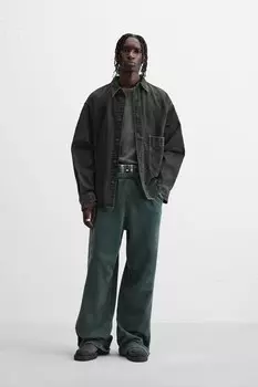 Брюки-джоггеры с двойным поясом ZARA, темный антрацит