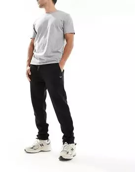 Брюки-джоггеры с фиксатором на щиколотке черного цвета Threadbare