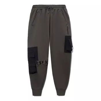 Брюки джоггеры с графическим карманом и встречным потоком Li-Ning, серый