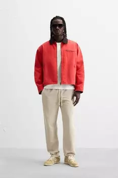 Брюки-джоггеры с выцветшей поясной талиной ZARA, песочный