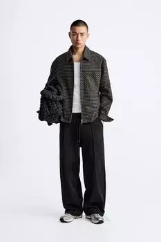Брюки-джоггеры со швами ZARA, черный