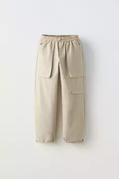 Брюки-джоггеры stopper technical ZARA, экрю