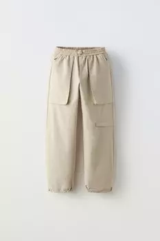 Брюки-джоггеры stopper technical ZARA, экрю
