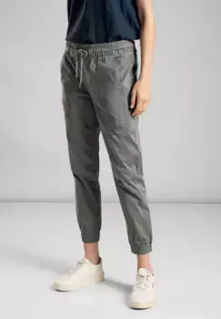 Брюки-джоггеры STREET ONE с эластичным поясом и лентой, зеленый