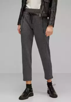 Брюки-джоггеры STREET ONE, средняя талия, черный