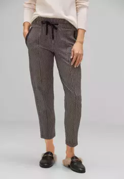 Брюки-джоггеры STREET ONE, средняя талия, черный