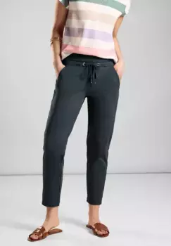 Брюки-джоггеры STREET ONE, средняя талия, зеленый