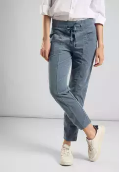 Брюки-джоггеры STREET ONE, вельветовый вид, голубой