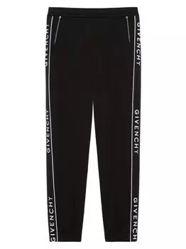 Брюки-джоггеры узкого кроя из джерси с тесьмой Givenchy, черный