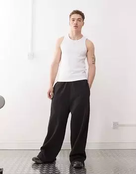 Брюки-джоггеры Weekday очень свободного кроя с широкими штанинами черного цвета