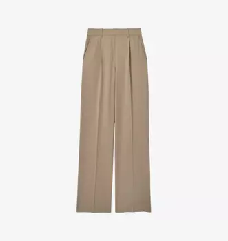 Брюки Eden из твила с широкими штанинами и эластичной талией Reiss, цвет mink neutral