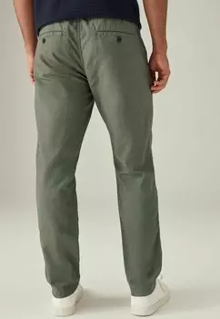 Брюки Elasticated Drawstring Slim Fit Next, зеленый хаки