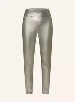 Брюки Елена под кожу Juvia, серебряный