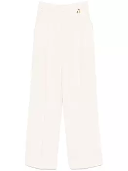 Брюки Elisabetta Franchi из крепа с контрастной отделкой, нейтральный